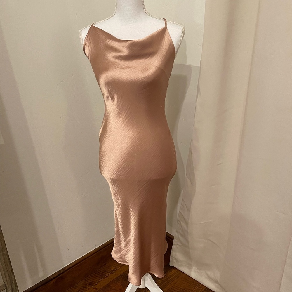 ASOS copper satin dress